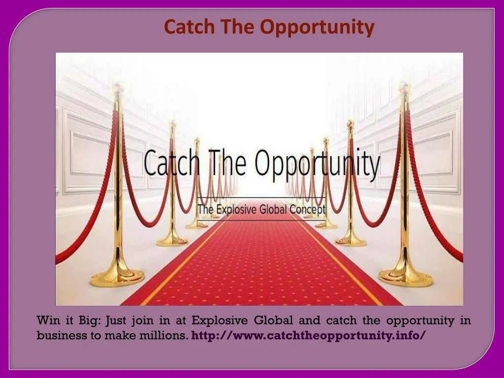 catch the opportunity