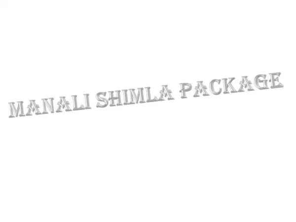 Manali shimla package