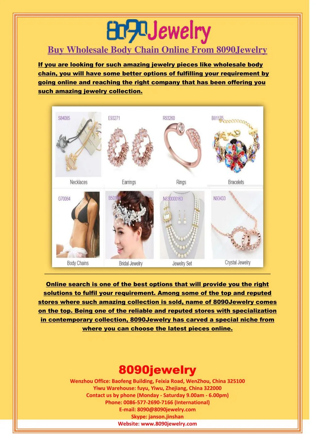 buy wholesale body chain online from 8090jewelry