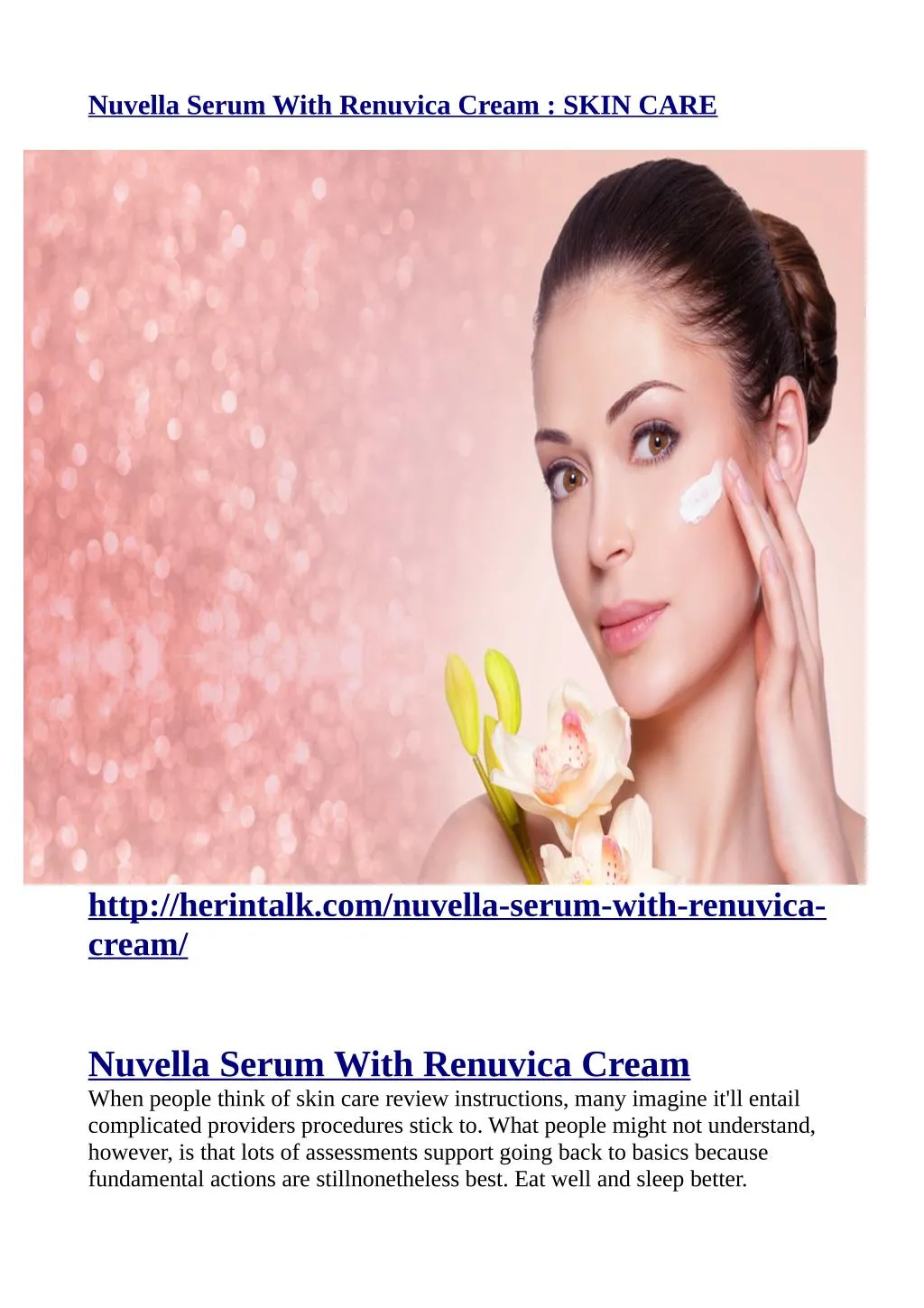 nuvella serum with renuvica cream skin care