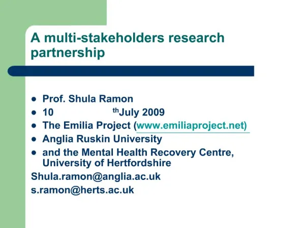 A multi-stakeholders research partnership