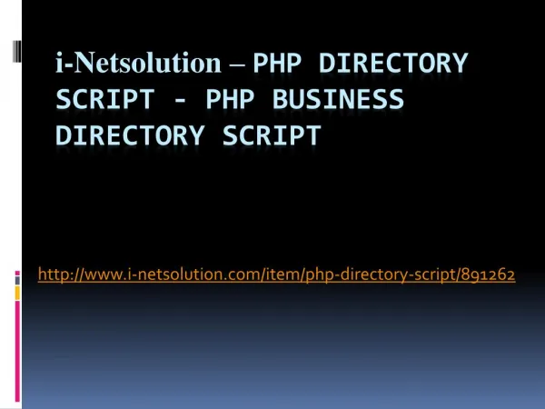 PHP Directory Script - PHP Business Directory Script