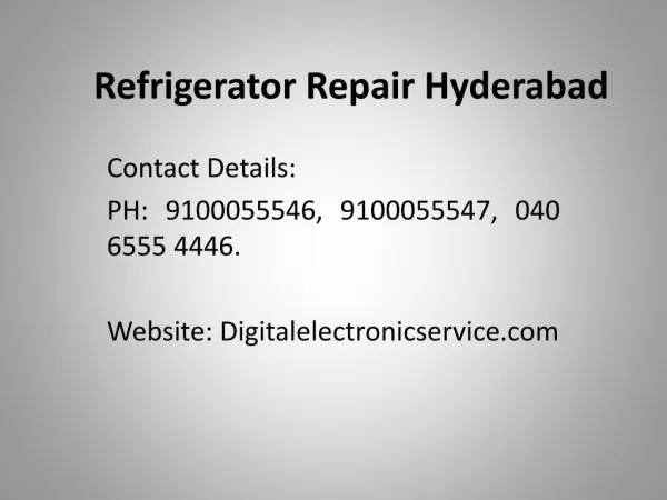 Refrigerator Repair Hyderabad