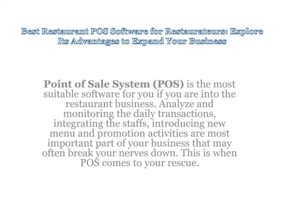 Best Restaurant POS Software for Restaurateurs
