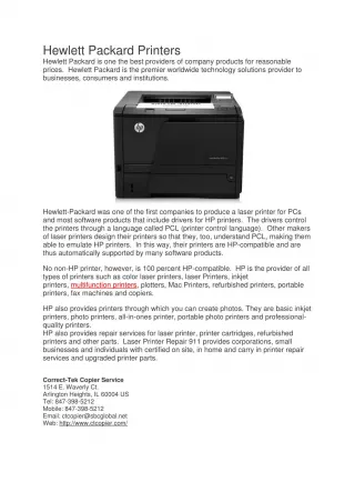 Hewlett Packard Printers - slide 1