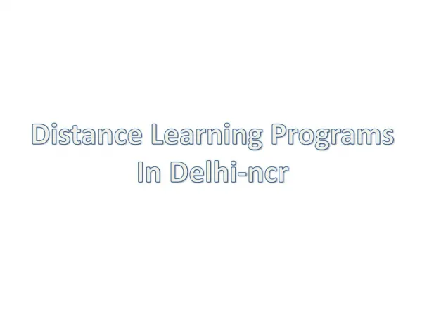 Distance learning phd programs delhi
