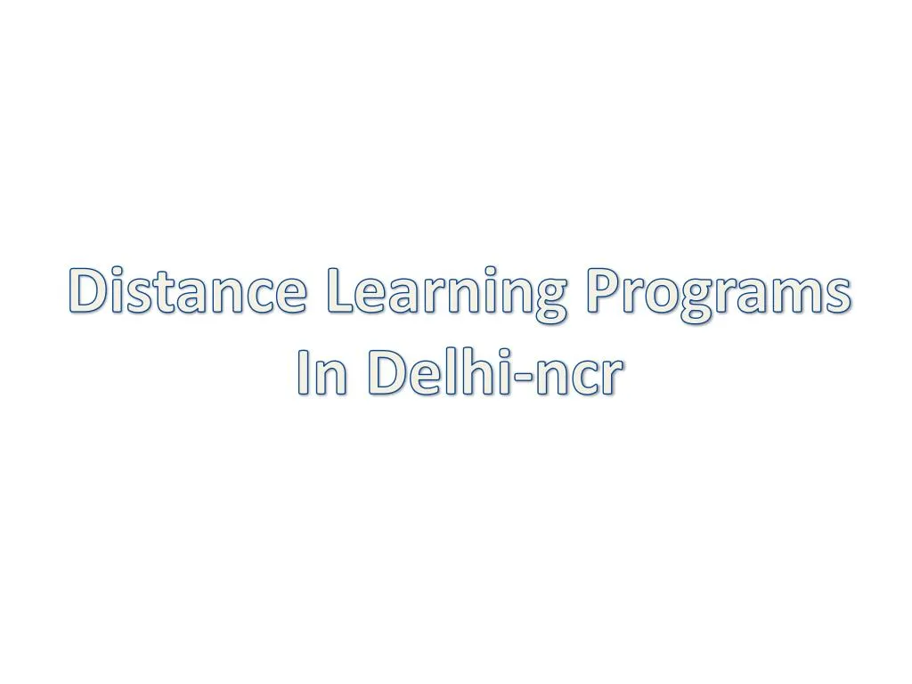 distance learning programs in delhi ncr