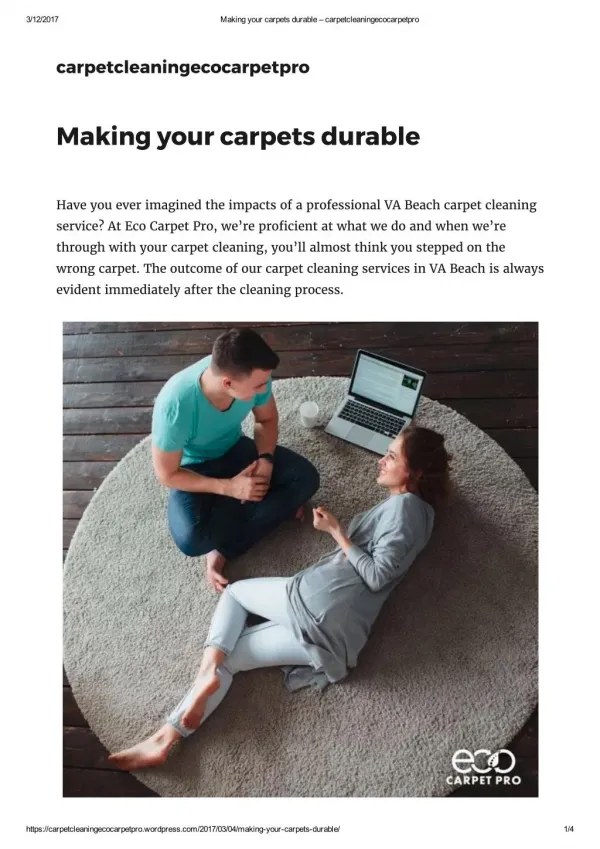 Making your carpets durable