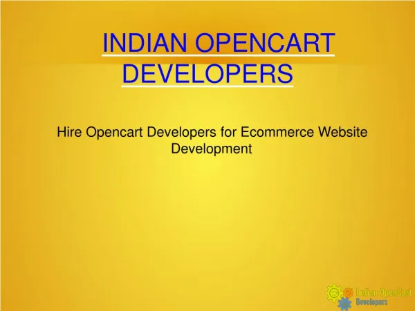 Hire Opencart Developers for Ecommerce Website Development