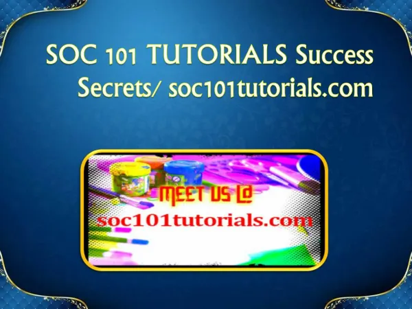 SOC 101 TUTORIALS Success Secrets/ soc101tutorials.com