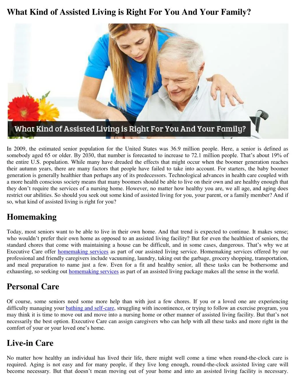 what kind of assisted living is right
