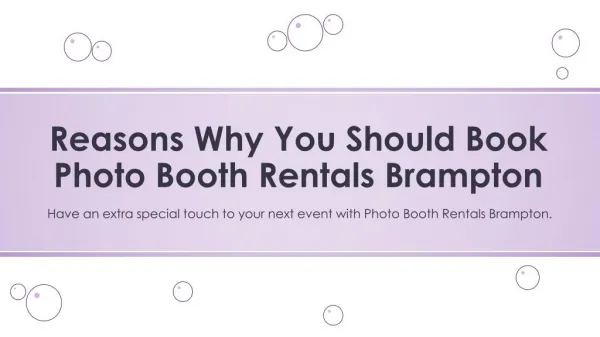 Reasons Why You Should Book Photo Booth Rentals Brampton