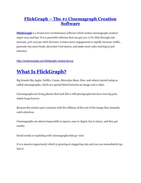 FlickGraph review and FlickGraph $11800 Bonus & Discount