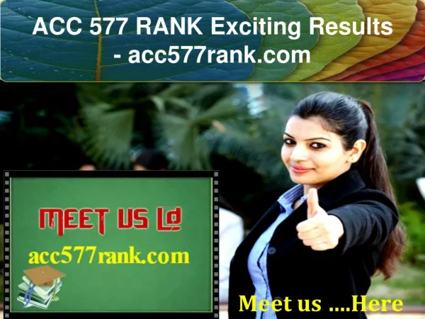 ACC 577 RANK Exciting Results - acc577rank.com