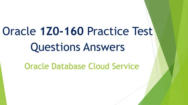 Oracle 1Z0-160 Practice Test Dumps