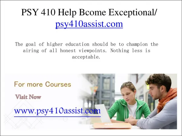 PSY 410 Help Bcome Exceptional / psy410assist.com