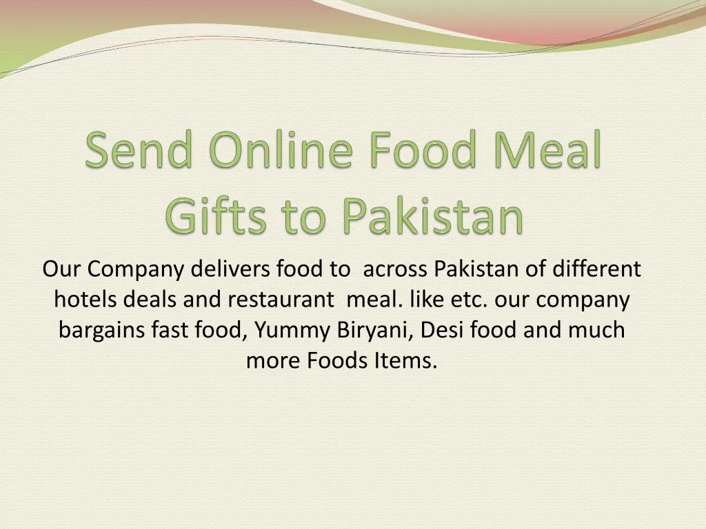 send online food meal gifts to pakistan