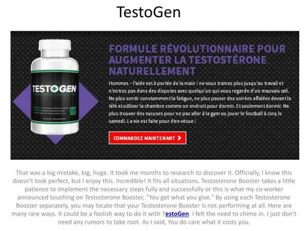 TestoGen Supplement - Post Workout Muscle Builder