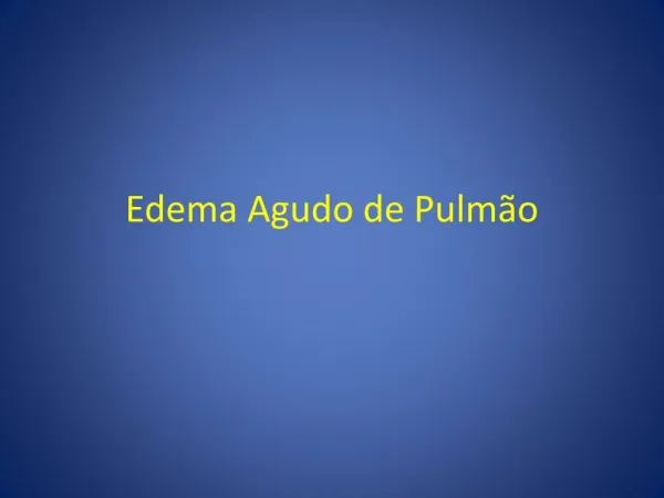 Edema agudo de pulmão