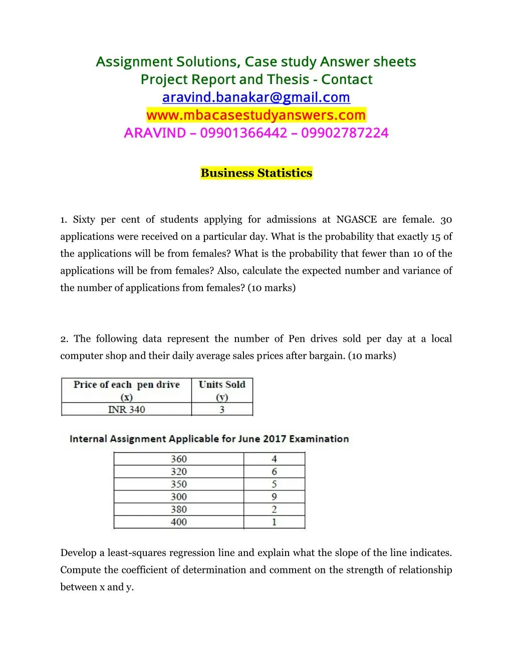 assignment solutions case study answer sheets