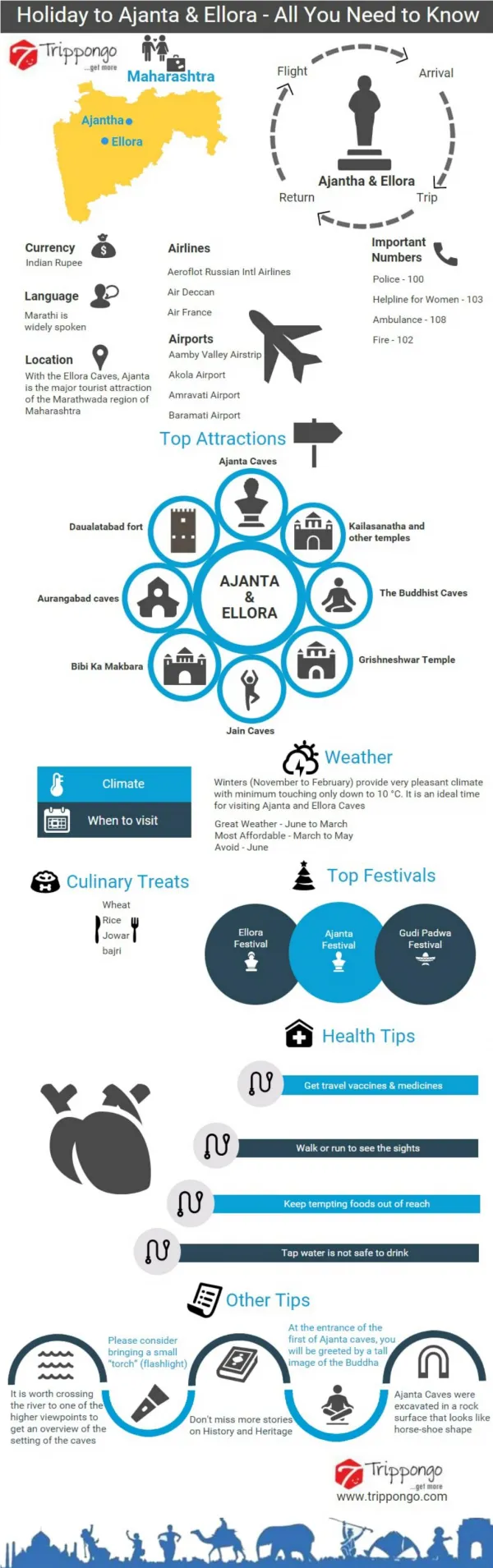 Ajanta And Ellora Travelling Infographic - Trippongo