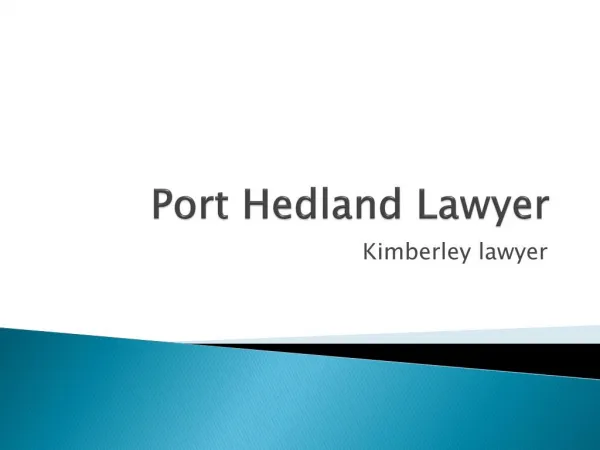 Port Hedland Lawyer