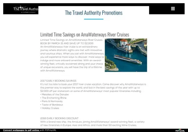 Limited Time Savings on AmaWaterways River Cruises