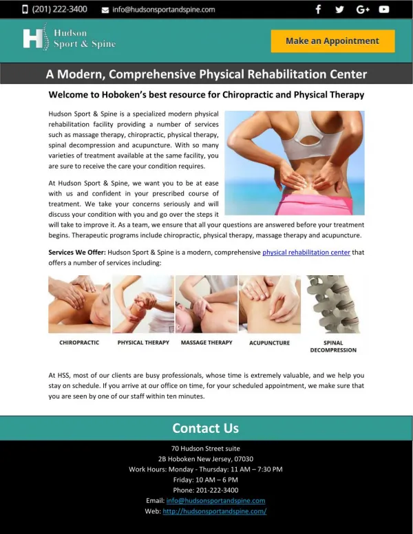 A Modern, Comprehensive Physical Rehabilitation Center