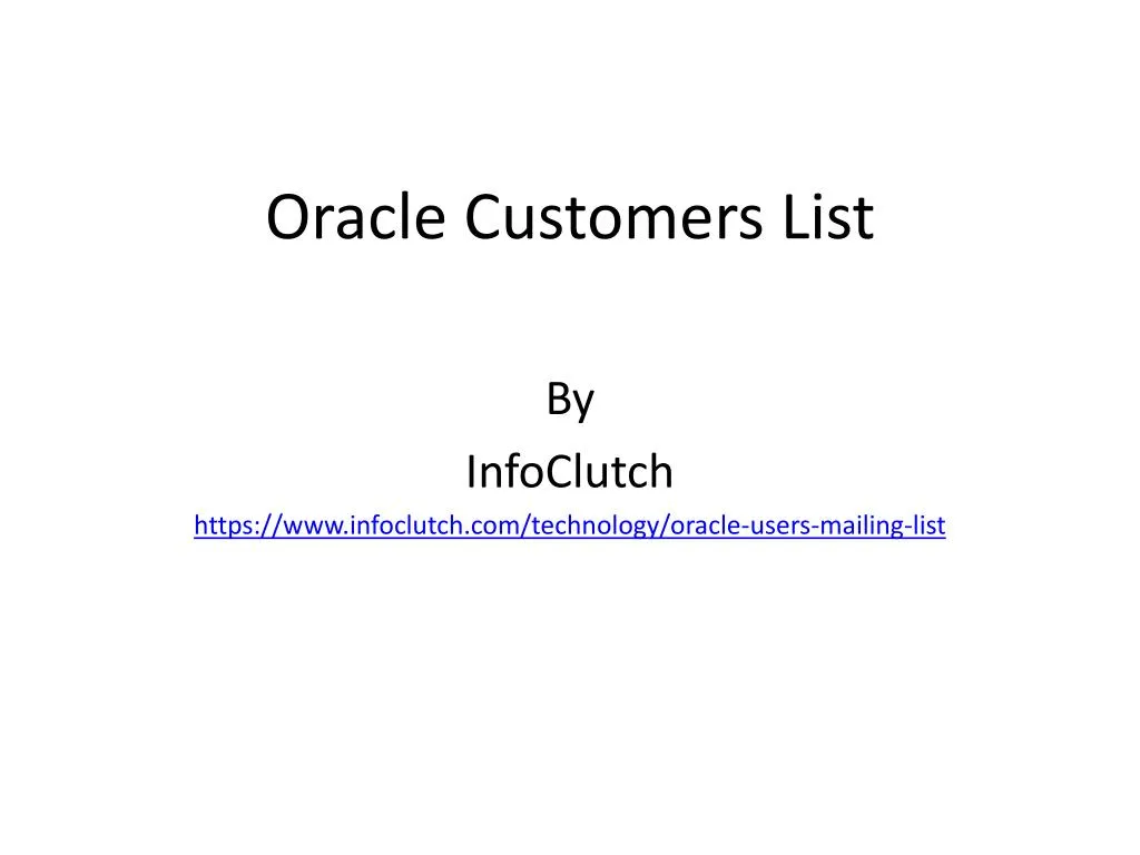 oracle customers list
