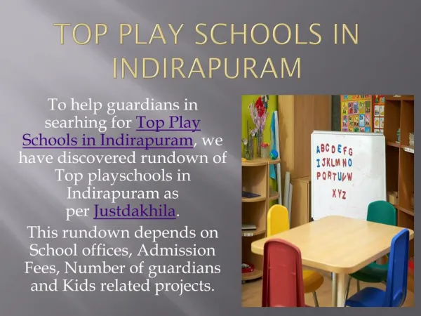 Top play school in Indirapuram