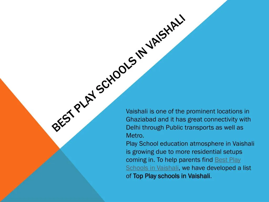 best play schools in vaishali
