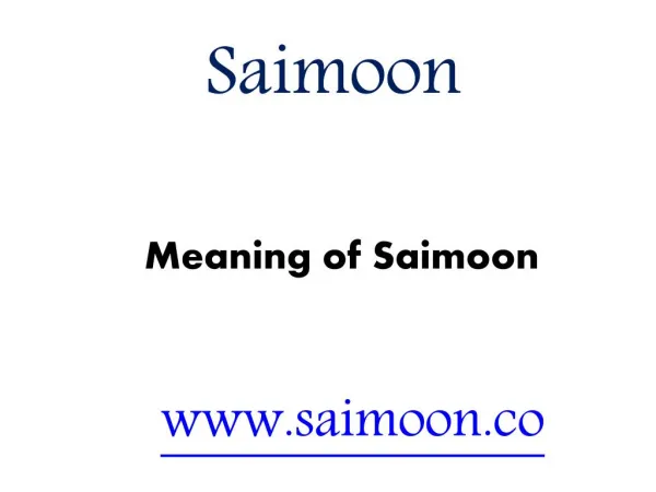 Meaning of Saimoon - saimoon.co