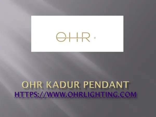 OHR KADUR Pendant and Chandeliers Lights