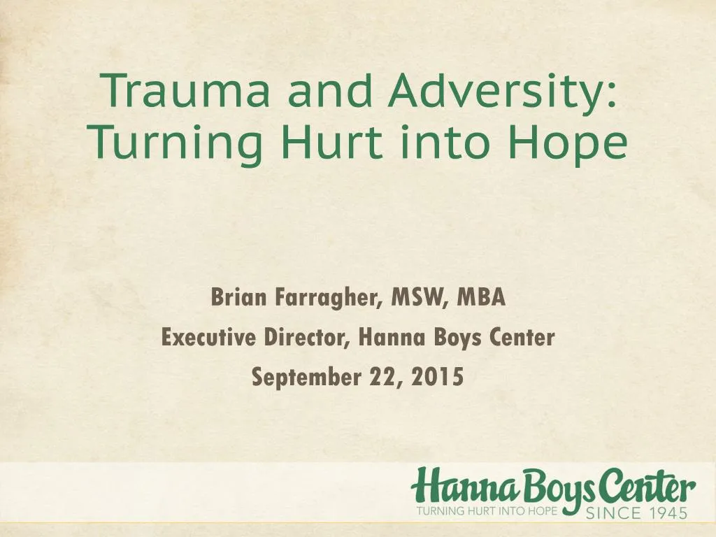 trauma and adversity turning hurt into hope