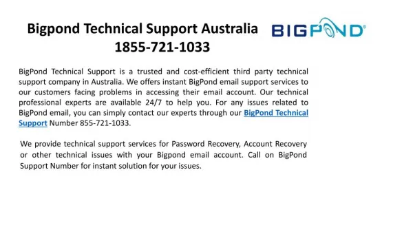 Bigpond Technical Support Australia