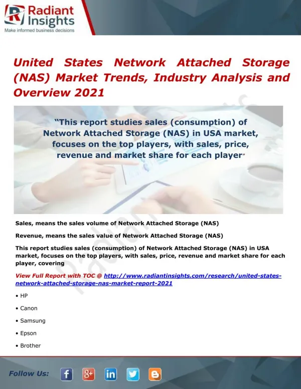 United States Network Attached Storage (NAS) Market Size, Analysis and Forecasts 2021