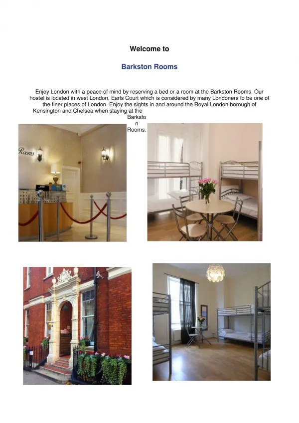 Best Hostel in London - Barkston Rooms