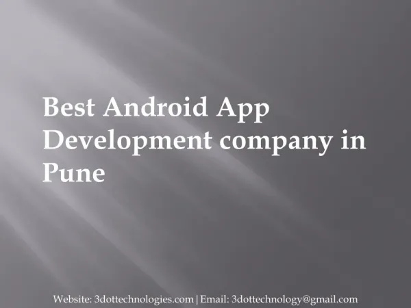 Android Training In Pune | Top Android Classes In Pune | 3DOT Technologies