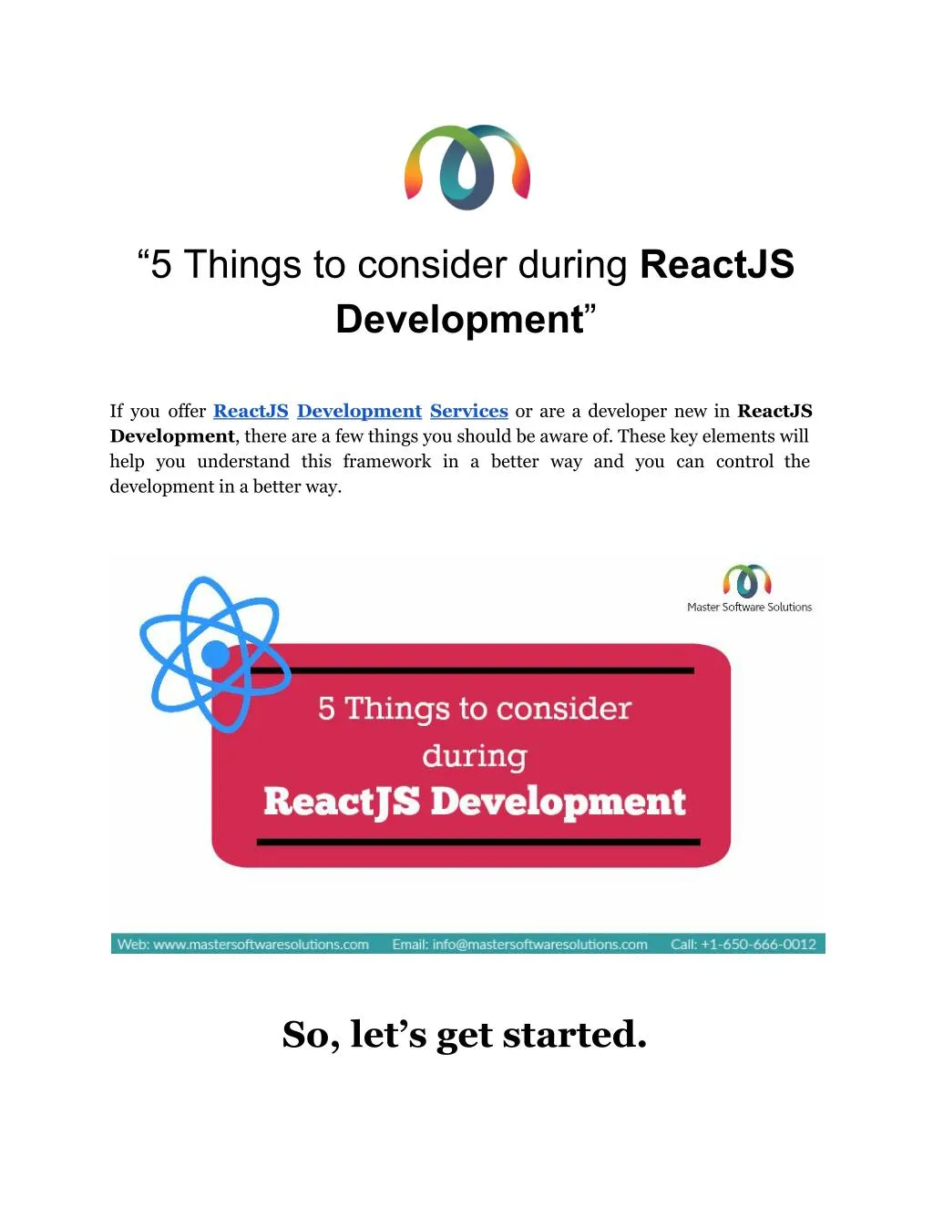 5 things to consider during reactjs development