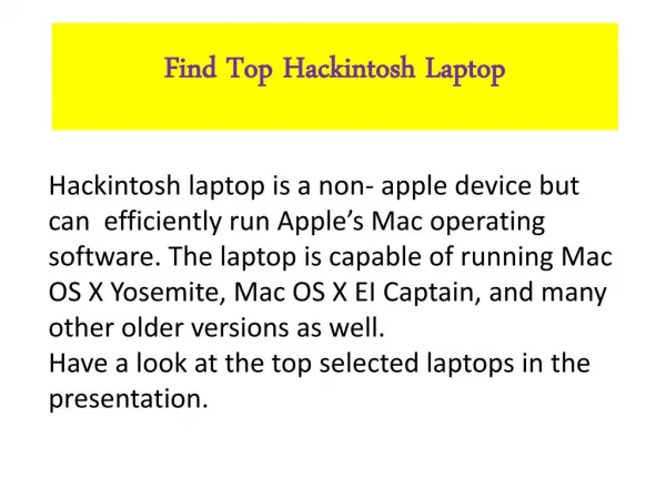 Find the best Hackintosh laptop