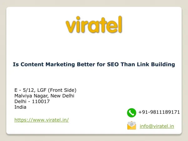 Is Content Marketing Better for SEO Than Link Building