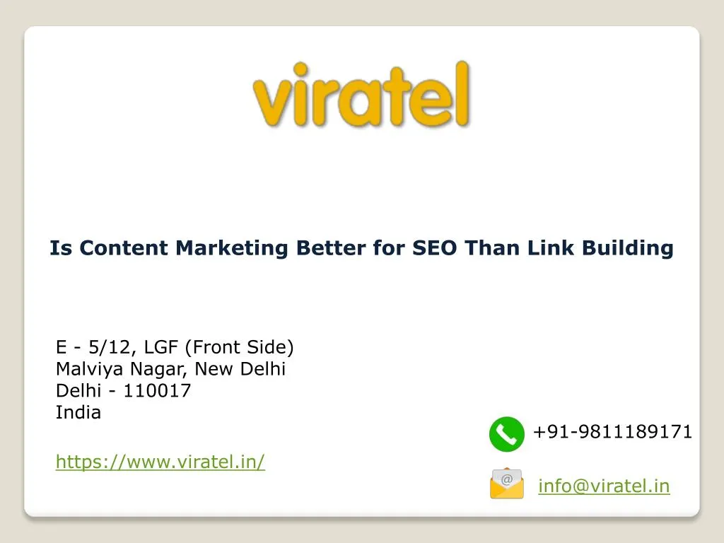 is content marketing better for seo than link