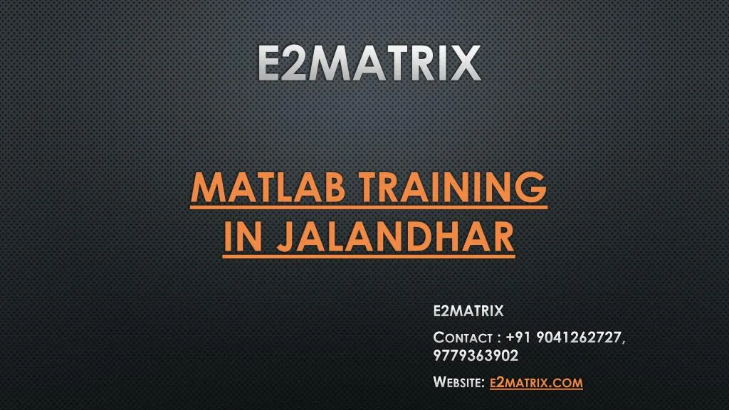 matlab training in jalandhar