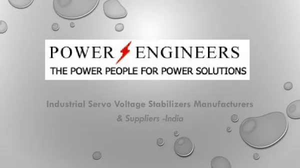 Industrial servo voltage stabilizers