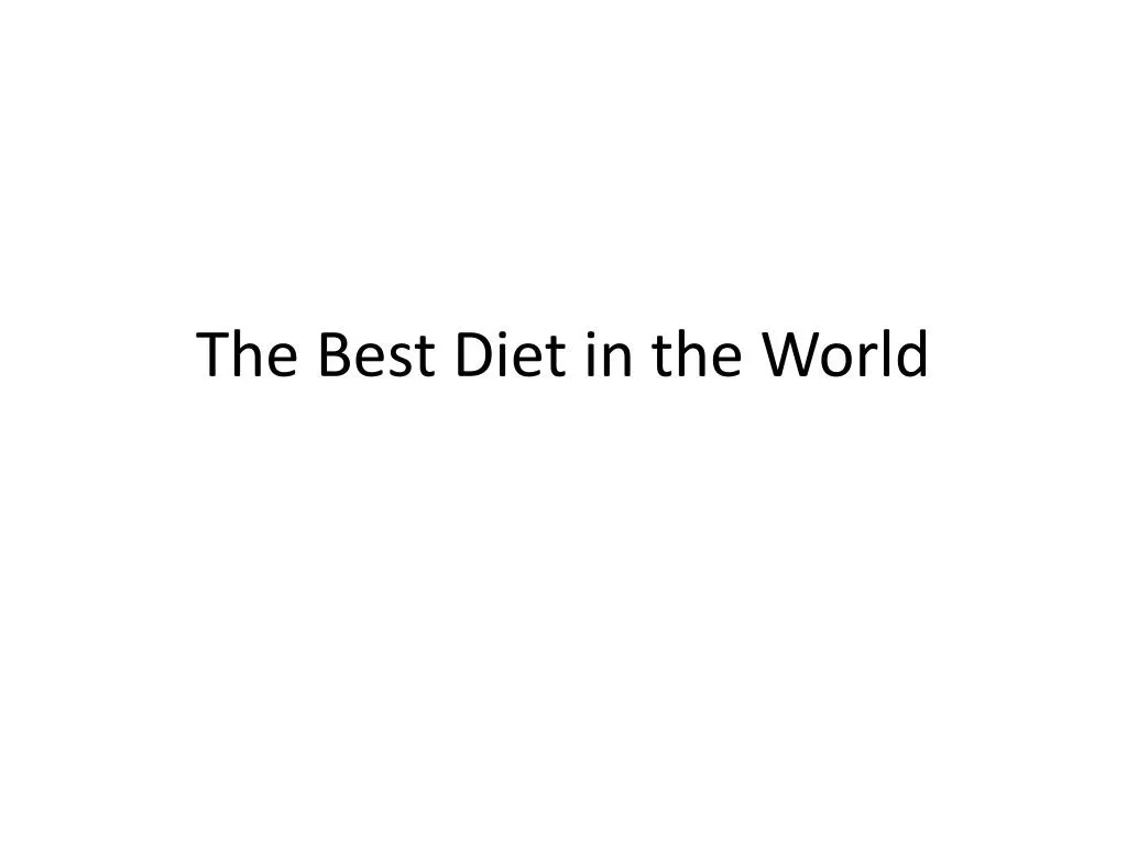 the best diet in the world