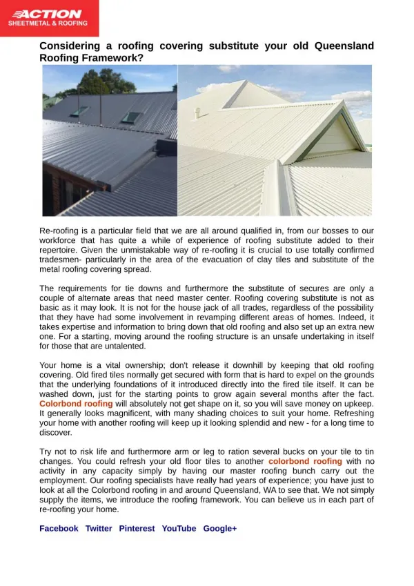 Colorbond Roofing Replacement in Queensland