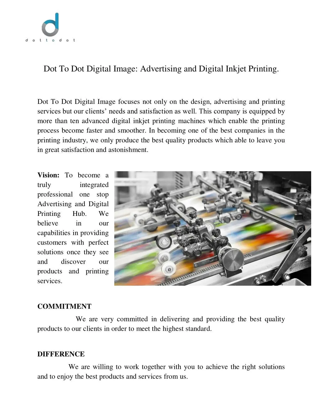 dot to dot digital image advertising and digital