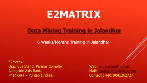 Data Mining Training Institute in Jalandhar