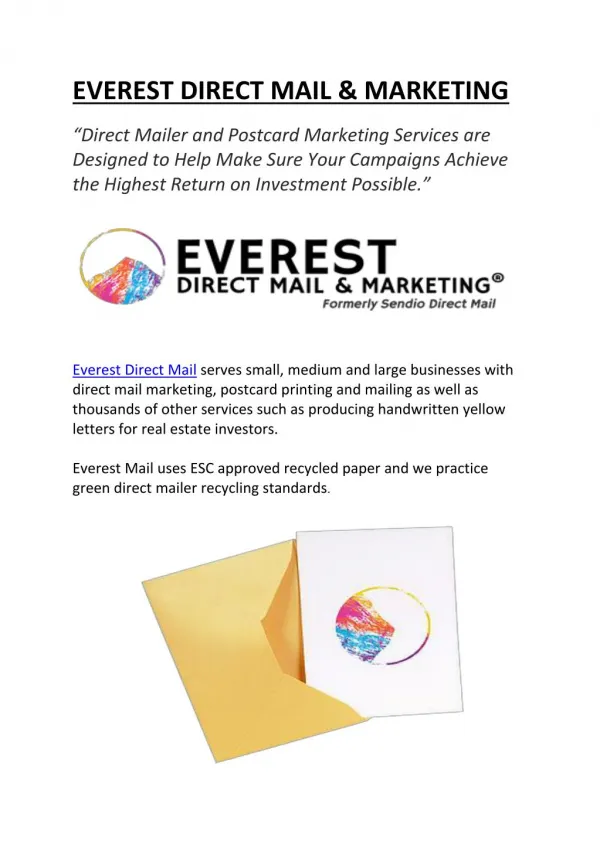 Everest-Direct Mail & Marketing Services