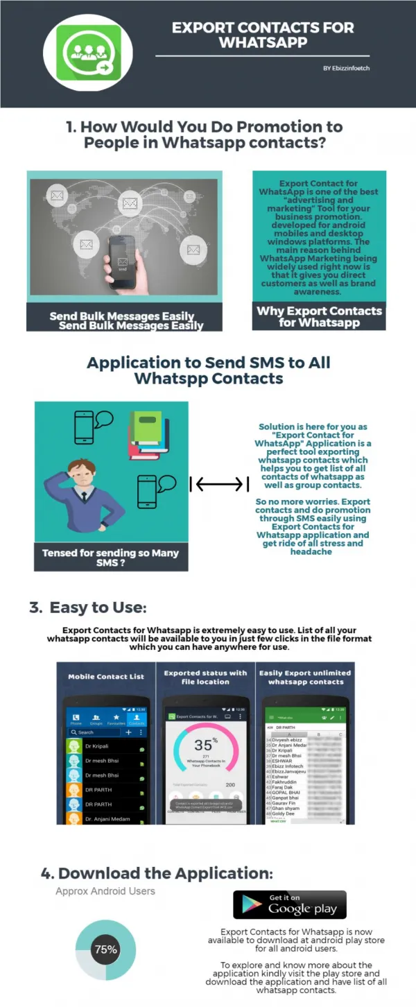 Export Contacts for Whatsapp